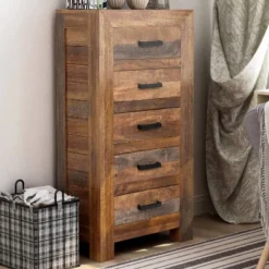 Quinto 5 Drawer Chest Natural Rustic - Furniture Of America -DreamNest Store GUEST 4a33b3f5 caff 4dde 978b e1adcdfd5340