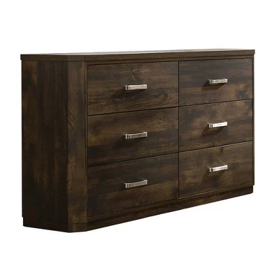59" Elettra Dresser Rustic Walnut - Acme Furniture 2 59" Elettra Dresser Rustic Walnut - Acme Furniture - Image 2