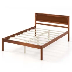 Costway Full/Queen/Twin Size Wooden Platform Bed Frame With Headboard Mattress Foundation Walnut -DreamNest Store GUEST 4a7ac898 f4d0 41c8 9a92 36003a5252bf