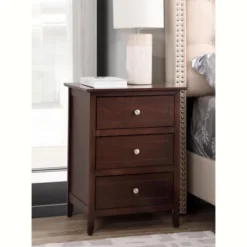 Passion Furniture Daniel 3-Drawer Nightstand (25 In. H X 15 In. W X 19 In. D) -DreamNest Store GUEST 4aef2745 810b 4cb5 97e8 1a0b20ace679