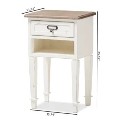 Dauphine 1 Drawer Provincial Style Oak And Distressed Finish Wood Nightstand White - Baxton Studio 13 Dauphine 1 Drawer Provincial Style Oak And Distressed Finish Wood Nightstand White - Baxton Studio -DreamNest Store GUEST 4b3a304a 187e 40e0 937f bfde4972637e