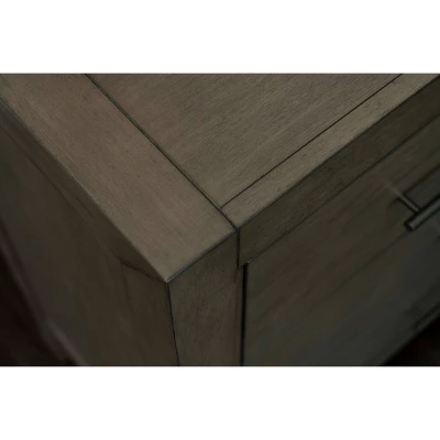 Alix Wood 2 Drawer Nightstand Gray Stone - Abbyson Living 2 Alix Wood 2 Drawer Nightstand Gray Stone - Abbyson Living - Image 2