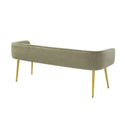 Emilio Modern 55.25" Wide Upholstered Low Back Bench With Sturdy Golden Metal Tapered Leg| ARTFUL LIVING DESIGN -DreamNest Store GUEST 4cfcdfc5 75c5 4bc4 af34 be1d67beff99