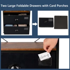 Costway 2 Drawer Dresser W/Shelf Storage Tower Nightstand End Table Chest Black -DreamNest Store GUEST 4d4e977b 5a46 4685 a9a0 789080846f86