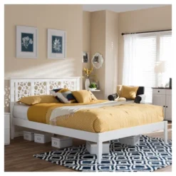 Celine Modern And Contemporary Geometric Pattern Solid Wood Platform Bed - Full - Baxton Studio 7 Celine Modern And Contemporary Geometric Pattern Solid Wood Platform Bed - Full - Baxton Studio -DreamNest Store GUEST 4d7244de 037c 4713 aff7 18544e56fbba