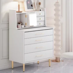 Vanity Makeup Table With Mirror, Storage Dresser With 7 Drawers-ModernLuxe -DreamNest Store GUEST 4d9b54d8 7bd4 47f6 bdfc b25395f64d9d