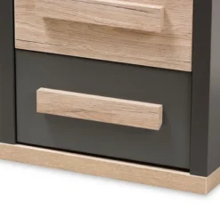 Pandora Modern And Contemporary Two-Tone 2 Drawer Nightstand Dark Gray - Baxton Studio -DreamNest Store GUEST 4dc198f8 8d77 42a6 be04 b96a39b780fd
