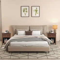 Costway Nightstand Bedside Table With Drawer & Open Shelf For Living Room Bedroom Walnut/Brown 14 Costway Nightstand Bedside Table With Drawer & Open Shelf For Living Room Bedroom Walnut/Brown -DreamNest Store GUEST 4e2d5fc7 4d48 4a65 b19c 6ceb3b4b812f