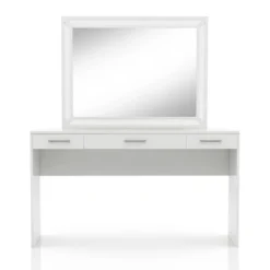 2pc Grayde 3 Drawer Vanity Table And Mirror Set With Led Trim And USB Ports - Luminous White - MiBasics -DreamNest Store GUEST 4e32f4d3 a05d 4e93 91f1 8fcbcdd5cea8