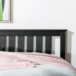 14" Marley Solid Wood Platform Bed With Paneled Headboard Black - Mellow -DreamNest Store GUEST 4e3fae01 74a1 4852 b20f 0b3e81450dd9