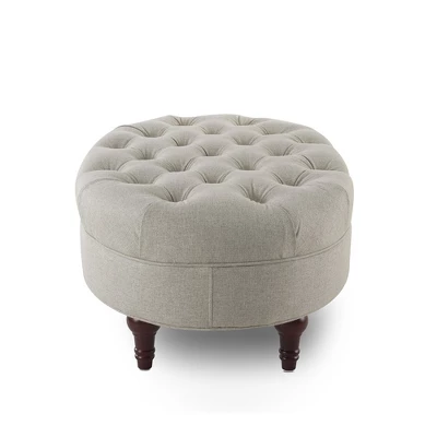 Jennifer Taylor Home Petra Tufted Oval Accent Bench, Taupe Polyester 1 Jennifer Taylor Home Petra Tufted Oval Accent Bench, Taupe Polyester