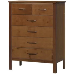 HOMCOM Tall Dresser For Bedroom, 6 Drawer Dresser, Chest Of Drawers With Bamboo Frame, Brown -DreamNest Store GUEST 4effb9fc 5088 4404 a62a 61e99abc689c