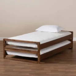 King Klara Wood Expandable Bed Frame Walnut - Baxton Studio -DreamNest Store GUEST 4f1d6c2d c51d 4421 9eec 0e618460bdd2