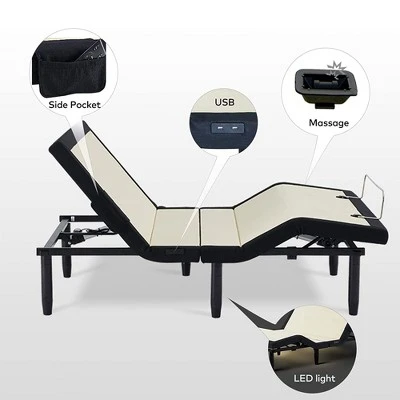 Applied Sleep Pro Adjustable Bed Frame With Zero Gravity And Anti Snore Positions, Massage Mode, And Wireless Remote With App Control, Queen 4 Applied Sleep Pro Adjustable Bed Frame With Zero Gravity And Anti Snore Positions, Massage Mode, And Wireless Remote With App Control, Queen - Image 4