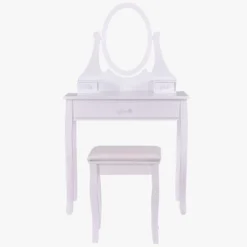 Tangkula Mirrored Dressing Table Wooden Vanity Makeup Unit W/ Cushioned Stool -DreamNest Store GUEST 4f82e7bd 20f6 495d a3f9 abc525e712c8
