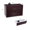 Costway 2-Drawer Dresser Horiztonal Organizer W/Handle Wood End Table Nightstand