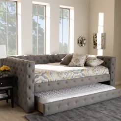 Anabella Daybed With Trundle - Baxton Studio -DreamNest Store GUEST 501739db ff1f 4c97 b997 9c3f64cb30f3