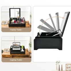 Costway 2-in-1 Vanity Dresser W/ Flip-Top Mirror Tabletop Storage Box Makeup Laptop Black 15 Costway 2-in-1 Vanity Dresser W/ Flip-Top Mirror Tabletop Storage Box Makeup Laptop Black -DreamNest Store GUEST 502d866a 8818 48c1 955d 6081a6767175
