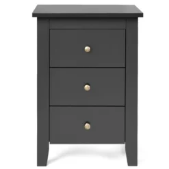 Costway Nightstand End Beside Sofa Table Cabinet W/ 3 Drawers Bedroom Furniture Black -DreamNest Store GUEST 509aab2c 2880 4044 9030 aaa1e58c420a