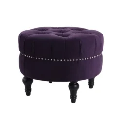 Jennifer Taylor Home Dawn Tufted Round Ottoman Nailhead Accents -DreamNest Store GUEST 50a5bdeb d564 4803 a4c1 f1d136f0c20b