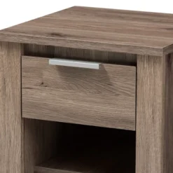 Laverne Modern And Contemporary Oak Finished 1 Drawer Nightstand Brown - Baxton Studio -DreamNest Store GUEST 51551231 9849 4462 afb1 16a37774a018