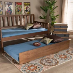 Twin Midori Wood Trundle Bed Walnut - Baxton Studio 7 Twin Midori Wood Trundle Bed Walnut - Baxton Studio -DreamNest Store GUEST 51b0d232 7d03 4540 8796 259baf73737d