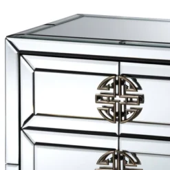 Laken 3 Drawers Mirrored Nightstand - Baxton Studio -DreamNest Store GUEST 524c124a 3e7e 4587 937f eca637653421