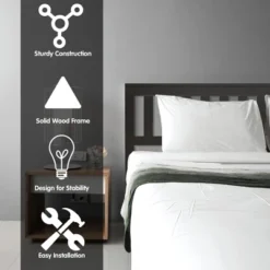 Costway Queen Wood Platform Bed With Headboard And Footboard Mattress Foundation -DreamNest Store GUEST 5259227f e500 4976 a761 489c01cc8c40