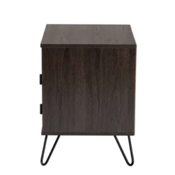 Glover Wood And Metal 2 Drawer Nightstand Brown/Gold - Baxton Studio -DreamNest Store GUEST 5266e216 5fdb 4687 91f7 757aaa475402