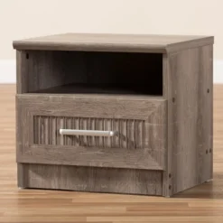 Gallia Modern And Contemporary Oak Finished 1 Drawer Nightstand Brown - Baxton Studio 14 Gallia Modern And Contemporary Oak Finished 1 Drawer Nightstand Brown - Baxton Studio -DreamNest Store GUEST 52cf1045 b886 4b2e a6f7 adf2de06b10a