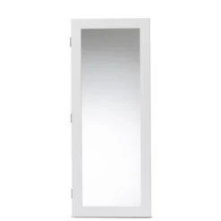 Pontus Wood Wall-Mountable Jewelry Armoire With Mirror - Baxton Studio -DreamNest Store GUEST 52e5db1b f444 44a2 865f 6d3687fabb3c