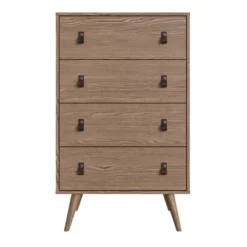 Amber Tall 4 Drawer Dresser With Faux Leather Handles - Manhattan Comfort -DreamNest Store GUEST 52e60f17 0183 4dae ac06 2df459e984f1