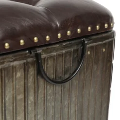 LuxenHome 47.5in. W Metal And Faux Leather Bench. -DreamNest Store GUEST 538b6b5d 52fe 4a4a a91e 3621988a89a1