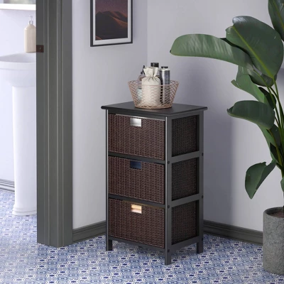 28.62" Omaha Storage Rack With Baskets Black - Winsome 2 28.62" Omaha Storage Rack With Baskets Black - Winsome - Image 2