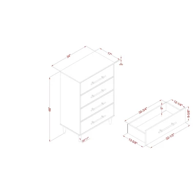Esigne Mid-Century 4 Drawer Chest Light Oak - HOMES: Inside + Out 7 Esigne Mid-Century 4 Drawer Chest Light Oak - HOMES: Inside + Out - Image 7