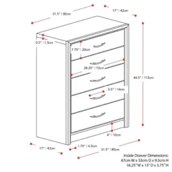 Tall Newport 5 Drawer Dresser - CorLiving -DreamNest Store GUEST 5432a8ee f971 4454 825a 37d80f4ce6fb