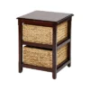 21.25" Seabrook TwoTier Storage Unit With Espresso And Natural Baskets - OSP Home Furnishings