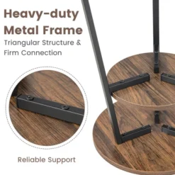 Costway 2PCS 2-Tier Bedside End Table Round Nightstand For Bedroom Living Room Brown/Walnut -DreamNest Store GUEST 54551c92 9ece 4800 bb1d 60808beb1ef9