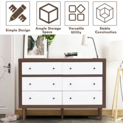 Costway 6 Drawer Dresser Wood Chest Of Drawers Storage Freestanding Cabinet Organizer 16 Costway 6 Drawer Dresser Wood Chest Of Drawers Storage Freestanding Cabinet Organizer -DreamNest Store GUEST 54809d05 243a 4a15 9d7c eeb0c668e62a