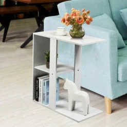 Costway 3-tier Side Table W/Storage Shelf Space-saving Nightstand White 11 Costway 3-tier Side Table W/Storage Shelf Space-saving Nightstand White -DreamNest Store GUEST 54b64e18 8179 418f aad6 63b6f5e52fbf