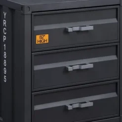 3 Storage Drawered Metal Cargo Chest Black - Benzara -DreamNest Store GUEST 550faf4c cb01 4a82 a379 b8434db9d68d