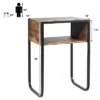Costway Side Table Industrial Coffee Table W/Metal Frame Rustic End Table Nightstand