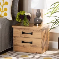 Colburn Wood 2 Drawer Nightstand Oak Brown - Baxton Studio 9 Colburn Wood 2 Drawer Nightstand Oak Brown - Baxton Studio -DreamNest Store GUEST 55dc7c50 5943 4464 9ce6 f02141d7f9b7