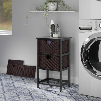 28.62" Omaha Storage Rack With Baskets Black - Winsome 5 28.62" Omaha Storage Rack With Baskets Black - Winsome - Image 5