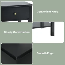 Costway 2PCS Nightstand Drawer Shelf Storage Display Black 14 Costway 2PCS Nightstand Drawer Shelf Storage Display Black -DreamNest Store GUEST 56bbc303 4386 4c1f b13f 77bf79dbc9e4 1