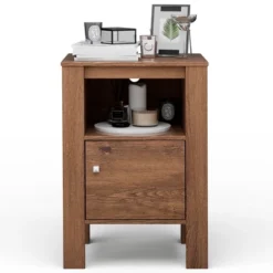 Costway Nightstand Compact Side End Sofa Table With Open Shelf & Cabinet Dark Grey Oak/Walnut 19 Costway Nightstand Compact Side End Sofa Table With Open Shelf & Cabinet Dark Grey Oak/Walnut -DreamNest Store GUEST 573d8173 186a 436e bf4b 46702230e25a
