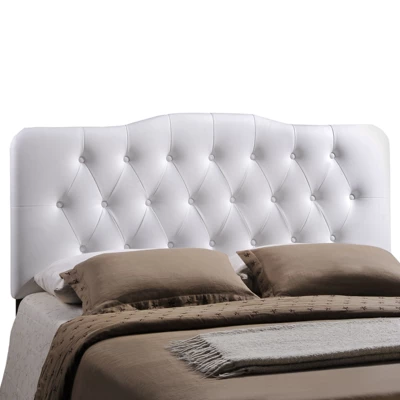 Annabel Queen Upholstered Vinyl Headboard White - Modway 4 Annabel Queen Upholstered Vinyl Headboard White - Modway - Image 4