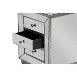 Currin Contemporary Mirror 3 Drawer Nightstand Silver - Baxton Studio 7 Currin Contemporary Mirror 3 Drawer Nightstand Silver - Baxton Studio -DreamNest Store GUEST 58970d64 e637 4e8b bd7d eaaca69b8ce4