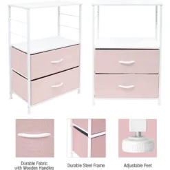 Sorbus Drawer Nightstand Shelf For Bedroom Home And Office And More Pink -DreamNest Store GUEST 58c2063d a1ee 4b66 b4c6 103898f6e3f9