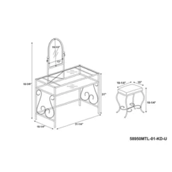 Clarisse Metal Vanity Set Brown - Linon -DreamNest Store GUEST 58d031b3 2efc 40d0 9cb6 1fa79129cb71